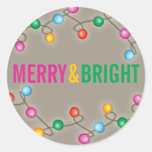 Märkre av färgstark Festive Ljus Glow Helgdag Gift Runt Klistermärke