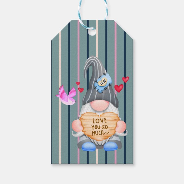 Märkre av födelsedagen Gnome Gift Presentetikett (Framsidan)