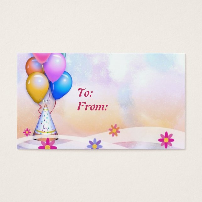 Märkre av födelsedagspresent visitkort (Framsidan)
