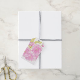 Märkre av för färgsblomma i Cherry blommar rosa Presentetikett