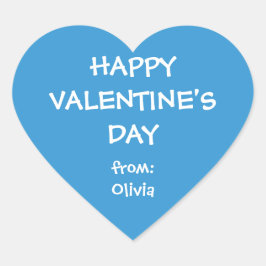 Märkre av gåva av blåhjärtklaffsinisk personlig hjärtformat klistermärke