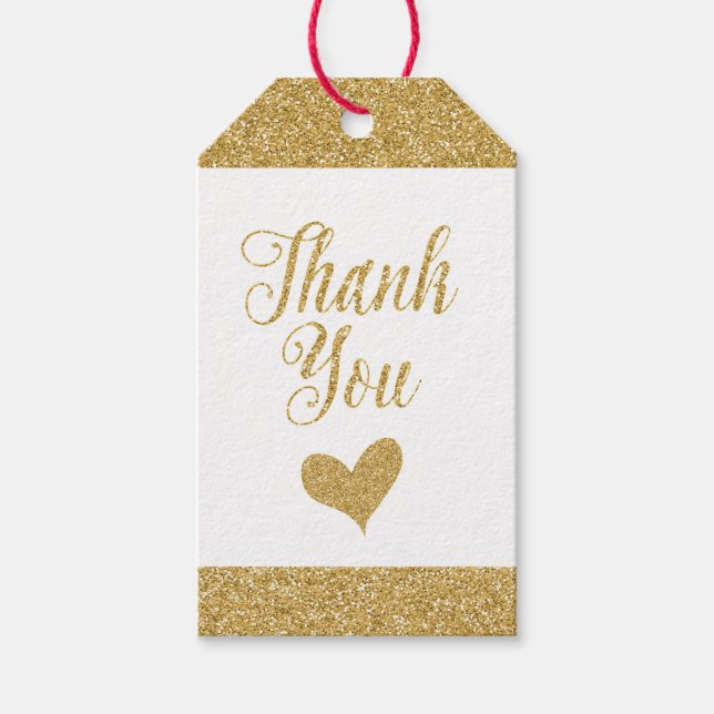 Märkre av gåva från Guld - Tack med hjärta Presentetikett (Framsidan)