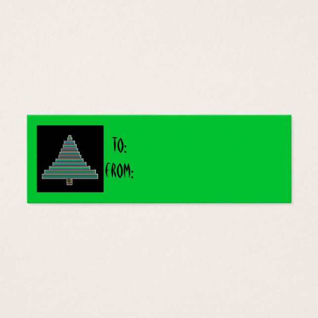 märkre av gåva från julgran litet visitkort (Framsidan)