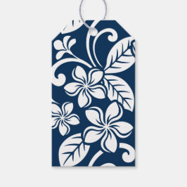 MÄRKRE AV GIFT FÖR ISLAND PLUMERIA (NAVY) PRESENTETIKETT