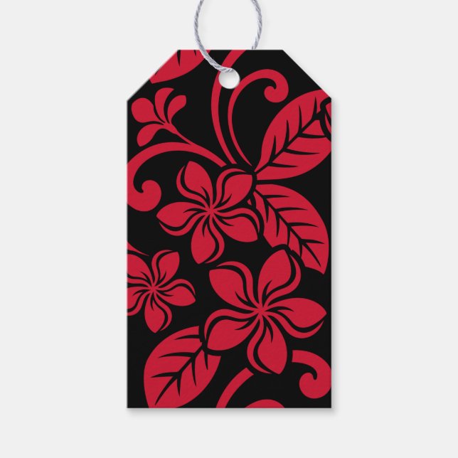 MÄRKRE AV GIFT-PLUMERIA (BLACK/RED) PRESENTETIKETT (Framsidan)