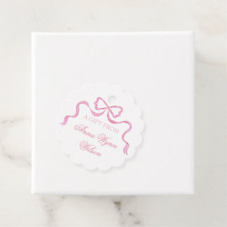 Märkre av Girl Bow Watercolor Gift Gåvor Etiketter