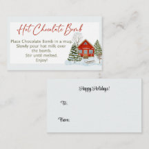 märkre av hett chokladbomber, affärskort storleka