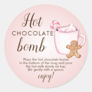 Märkre av hett chokladbomber runt klistermärke