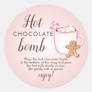 Märkre av hett chokladbomber runt klistermärke