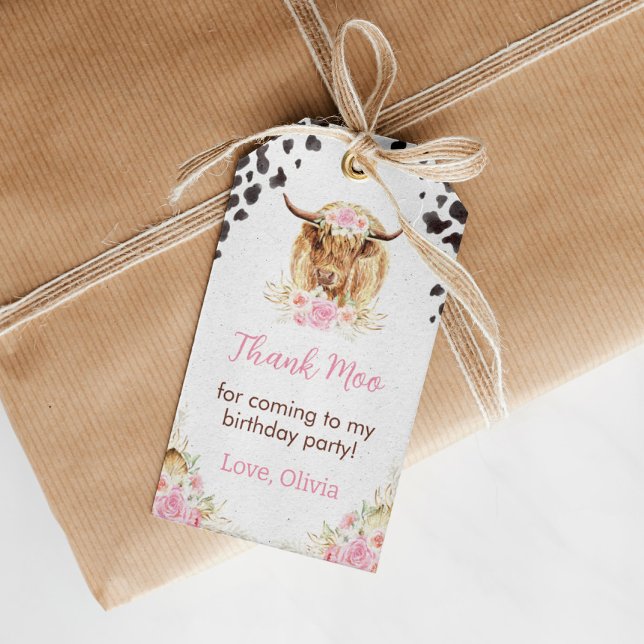 Märkre av högland, födelsedag, Tack Presentetikett (Skapare uppladdad)