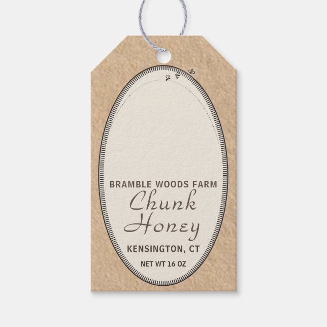 Märkre av honung från elfenbensyngel (ivory Skep C Presentetikett (Framsidan)