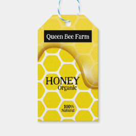 Märkre av honungsorganiska 100 % naturprodukter presentetikett