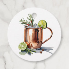 Märkre av julcranberry Moskle Mule Cocktail Gift Gåvor Etiketter