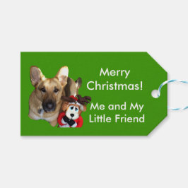 Märkre av julfoto och Hund Leksak Gift Presentetikett
