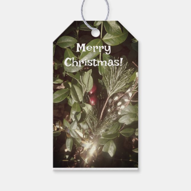 Märkre av julgrensgåva presentetikett (Framsidan)