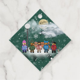 Märkre av julklapp med kort tråd gåvor etiketter