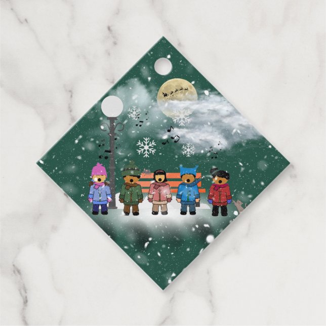 Märkre av julklapp med kort tråd gåvor etiketter (Framsida)