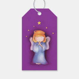 Märkre av julklapp till lila-gåva presentetikett