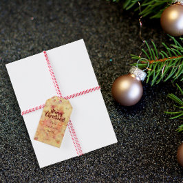 Märkre av julstjärnornas burgundtypografi presentetikett