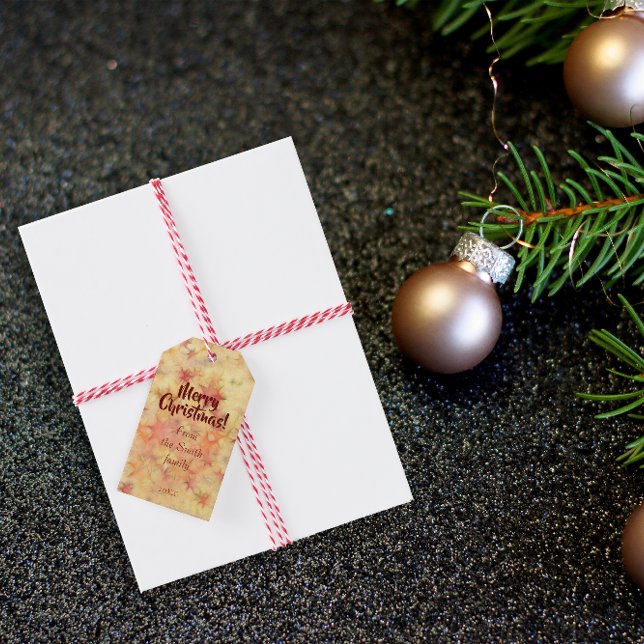 Märkre av julstjärnornas burgundtypografi presentetikett (Skapare uppladdad)