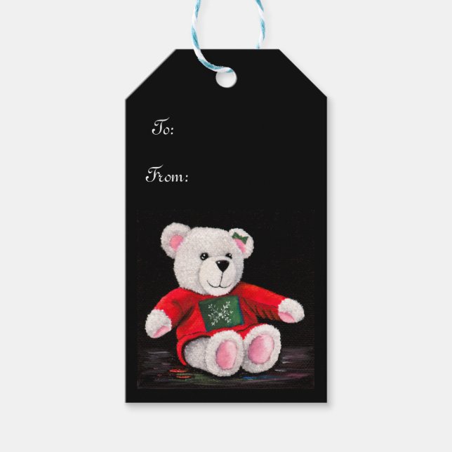 Märkre av julteddy Gift Presentetikett (Framsidan)