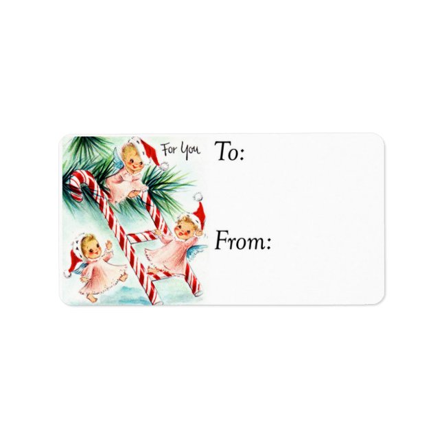 Märkre av jultomten Cherubs Gift Adressetikett (Framsidan)
