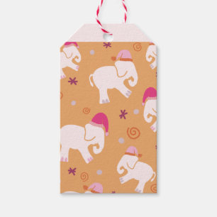Märkre av julvita elefant Gift Presentetikett