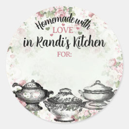 märkre av livsmedelsgåvor från shabby chic soppa runt klistermärke