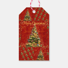 Märkre av mousserande Julgran Gift Presentetikett