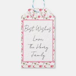 märkre av presentkort för rosa magnolia-blomma, an presentetikett