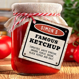 Märkre av retorisk tomatketchup gåvor etiketter