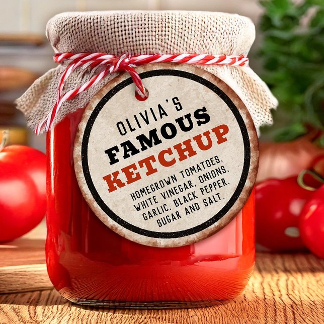 Märkre av retorisk tomatketchup gåvor etiketter (Skapare uppladdad)