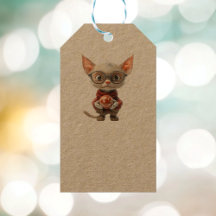 Märkre av rödhandad julklapp Kraft Gift