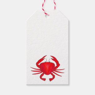 Märkre av rödkrabbor, maryland Crab Beach Ocean Gi Presentetikett