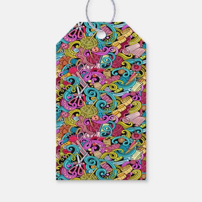 MÄRKRE av saft och nitting Gift Presentetikett (Framsidan)