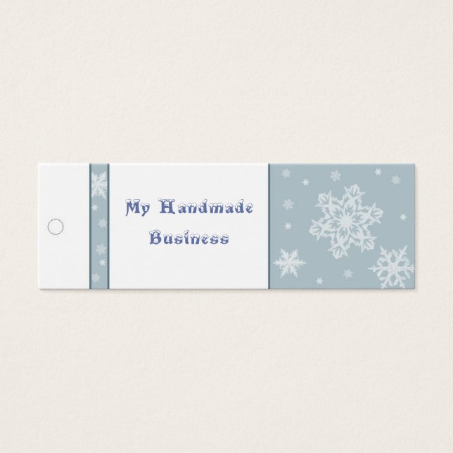 Märkre av snöflingor litet visitkort (Framsidan)