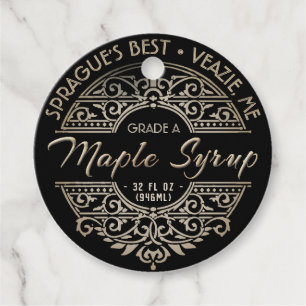 Märkre av svartfiltret Maple Syrup Black Filagret Gåvor Etiketter
