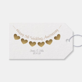 märkre av träets hjärtegåva på 5:e Bröllop-årsdage Presentetikett