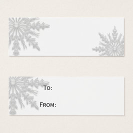 Märkre av vit snöflingor litet visitkort