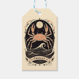 Märkre Cancer Celestial Zodiac Art Presentetikett