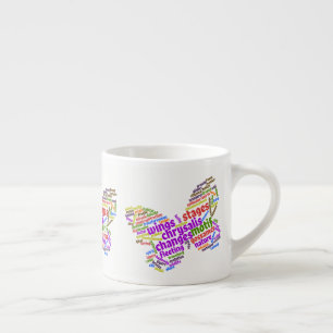 Märkre Cloud för inspirationell Elegant Butterfly Espressomugg