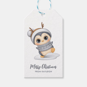 Märkre för Adsible Winter Penguin Gift Presentetikett