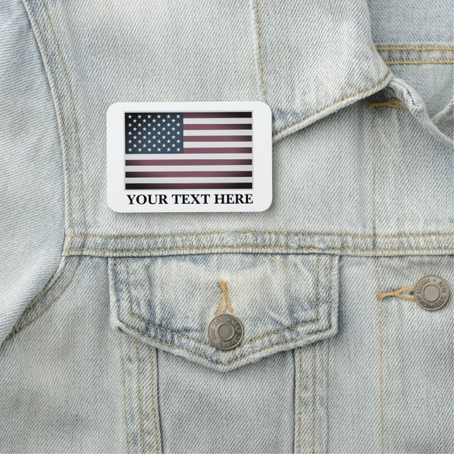 Märkre för amerikanska flagga anpassade namn namnbricka (På plats)