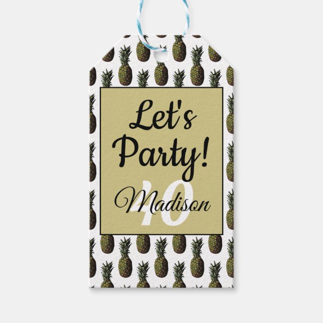 Märkre för ananas gåva presentetikett (Framsidan)