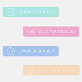 Märkre för anpassad monogramstil för kläder Pastel Klistermärke