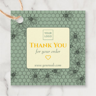 Märkre för anpassade Grönt Business Tack Gåvor Etiketter