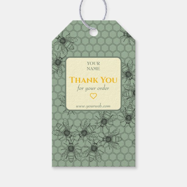 Märkre för anpassade Grönt Business Tack Presentetikett (Framsidan)