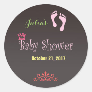 Märkre för anpassningsbar Chalkboard Baby Shower-s Runt Klistermärke