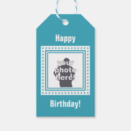 märkre för anpassningsbar-FOTO, TEXT och FÄRG-gåva Presentetikett