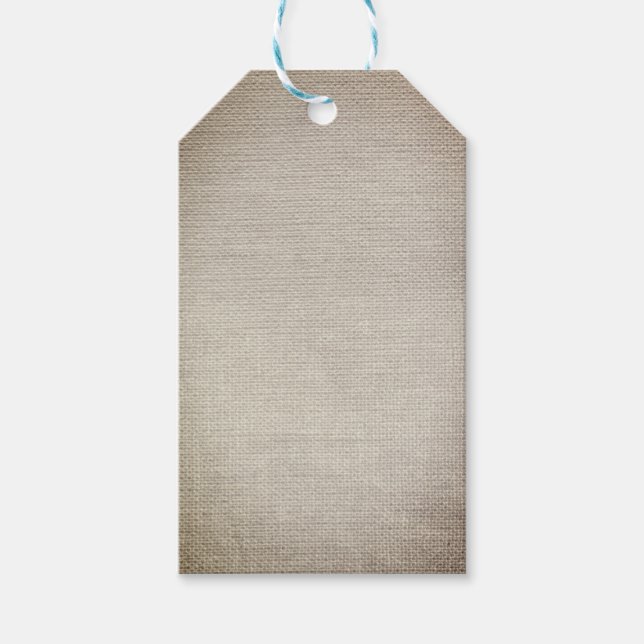 Märkre för Anpassningsbar Gift- för Rustic canvas Presentetikett (Framsidan)